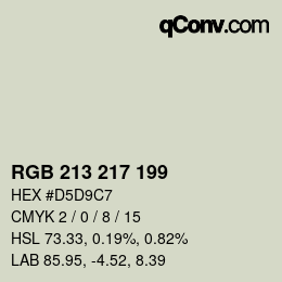 颜色代码: RGB 213 217 199 | qconv.com