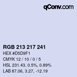 Color code: RGB 213 217 241 | qconv.com