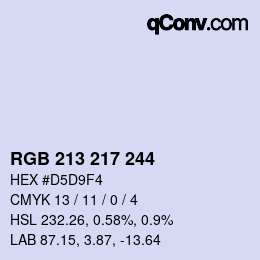 Código de color: RGB 213 217 244 | qconv.com