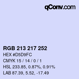 颜色代码: RGB 213 217 252 | qconv.com