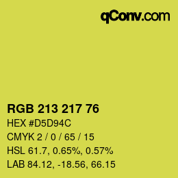 Color code: RGB 213 217 76 | qconv.com