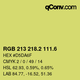 カラーコード: RGB 213 218.2 111.6 | qconv.com