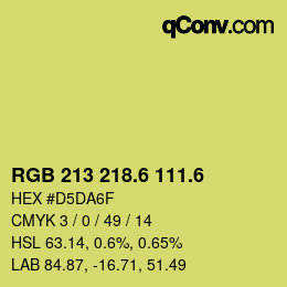 カラーコード: RGB 213 218.6 111.6 | qconv.com
