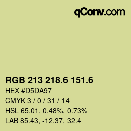 カラーコード: RGB 213 218.6 151.6 | qconv.com