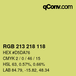 Color code: RGB 213 218 118 | qconv.com