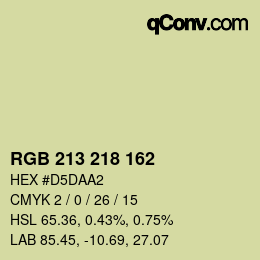 Color code: RGB 213 218 162 | qconv.com