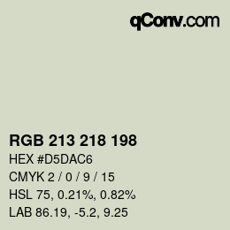 Color code: RGB 213 218 198 | qconv.com