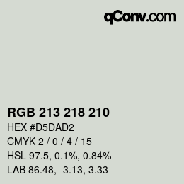 Code couleur: RGB 213 218 210 | qconv.com