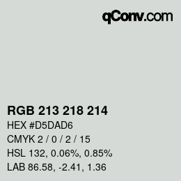颜色代码: RGB 213 218 214 | qconv.com