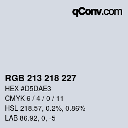 Code couleur: RGB 213 218 227 | qconv.com