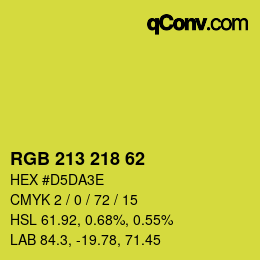 Farbcode: RGB 213 218 62 | qconv.com