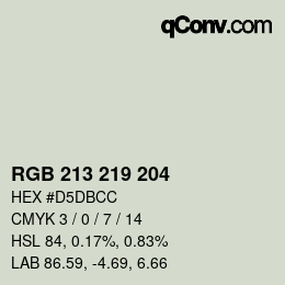 Código de color: RGB 213 219 204 | qconv.com