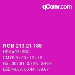 Color code: RGB 213 21 188 | qconv.com