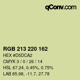 Farbcode: RGB 213 220 162 | qconv.com
