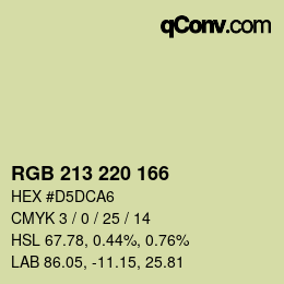 Color code: RGB 213 220 166 | qconv.com