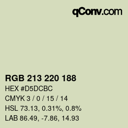 颜色代码: RGB 213 220 188 | qconv.com