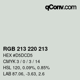 Color code: RGB 213 220 213 | qconv.com