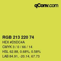 Color code: RGB 213 220 74 | qconv.com