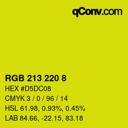 カラーコード: RGB 213 220 8 | qconv.com
