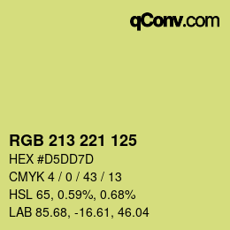 Color code: RGB 213 221 125 | qconv.com