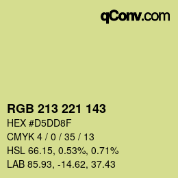 Código de color: RGB 213 221 143 | qconv.com