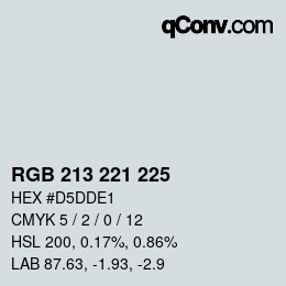 Color code: RGB 213 221 225 | qconv.com