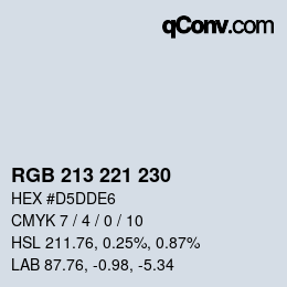 Color code: RGB 213 221 230 | qconv.com