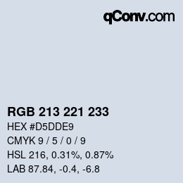 Color code: RGB 213 221 233 | qconv.com