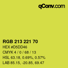 Color code: RGB 213 221 70 | qconv.com