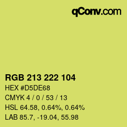 Código de color: RGB 213 222 104 | qconv.com