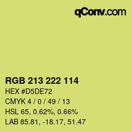 Color code: RGB 213 222 114 | qconv.com