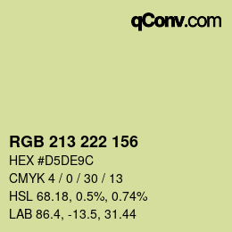 Código de color: RGB 213 222 156 | qconv.com