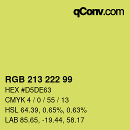 Farbcode: RGB 213 222 99 | qconv.com