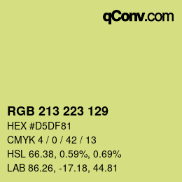 Code couleur: RGB 213 223 129 | qconv.com