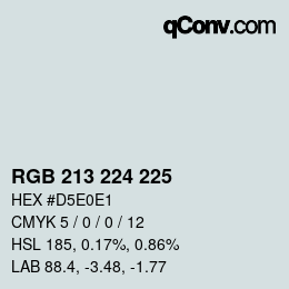 Farbcode: RGB 213 224 225 | qconv.com