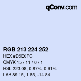 Color code: RGB 213 224 252 | qconv.com