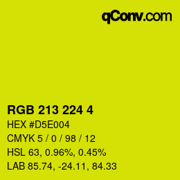 カラーコード: RGB 213 224 4 | qconv.com