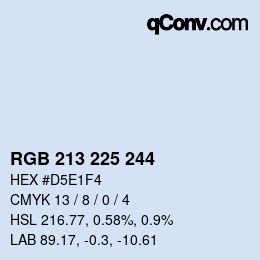 カラーコード: RGB 213 225 244 | qconv.com