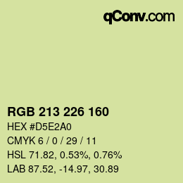 Color code: RGB 213 226 160 | qconv.com