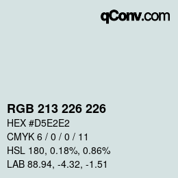 Color code: RGB 213 226 226 | qconv.com
