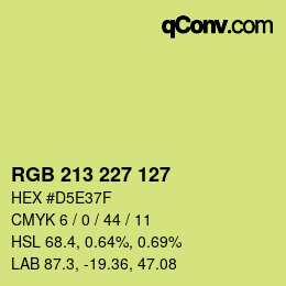 カラーコード: RGB 213 227 127 | qconv.com