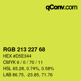 Color code: RGB 213 227 68 | qconv.com