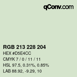 Color code: RGB 213 228 204 | qconv.com