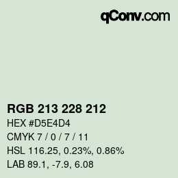 Color code: RGB 213 228 212 | qconv.com