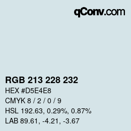 Farbcode: RGB 213 228 232 | qconv.com