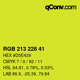 Color code: RGB 213 228 41 | qconv.com