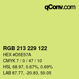 Color code: RGB 213 229 122 | qconv.com