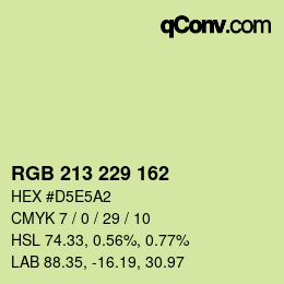 カラーコード: RGB 213 229 162 | qconv.com