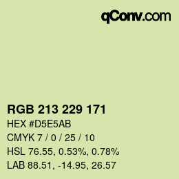 Code couleur: RGB 213 229 171 | qconv.com