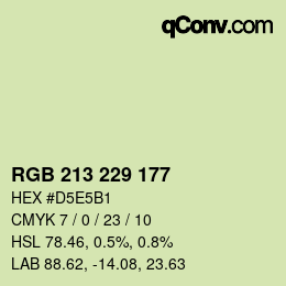 Color code: RGB 213 229 177 | qconv.com